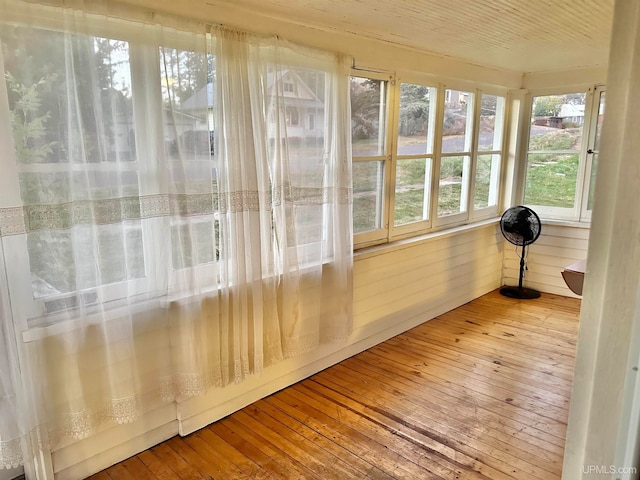 view of unfurnished sunroom