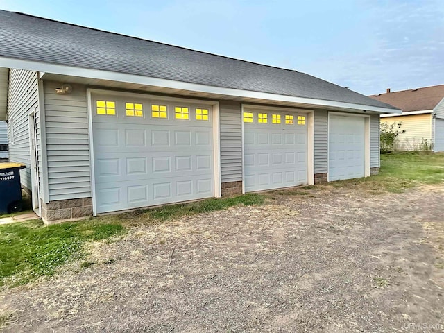 view of garage