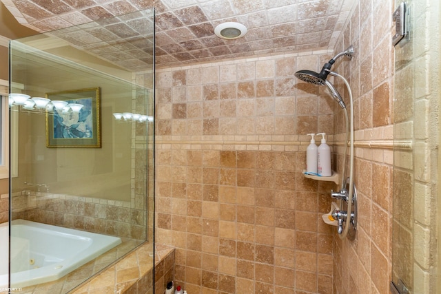 bathroom with independent shower and bath