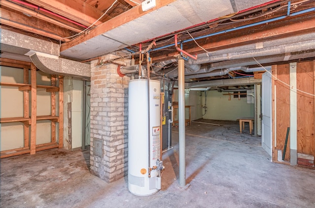 basement with gas water heater