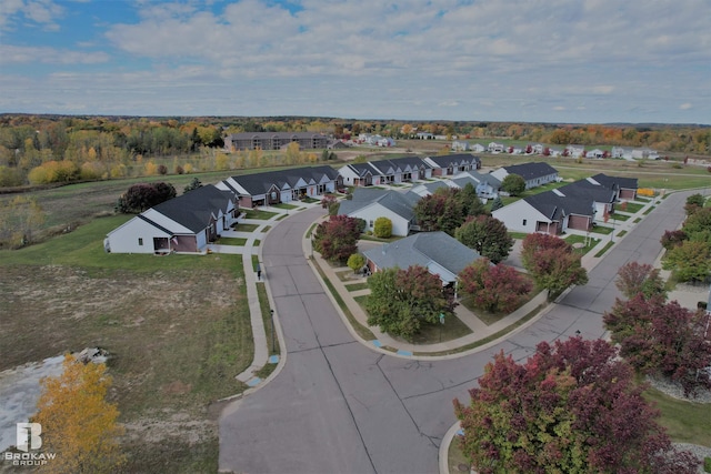 drone / aerial view with a residential view