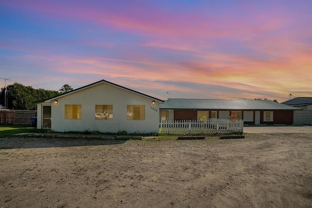 view of single story home