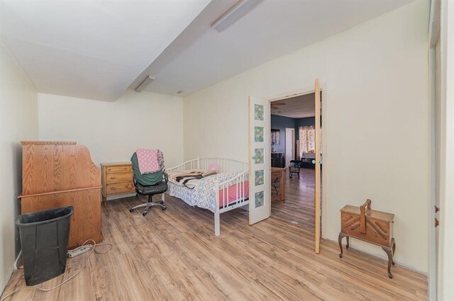 bedroom featuring light hardwood / wood-style flooring