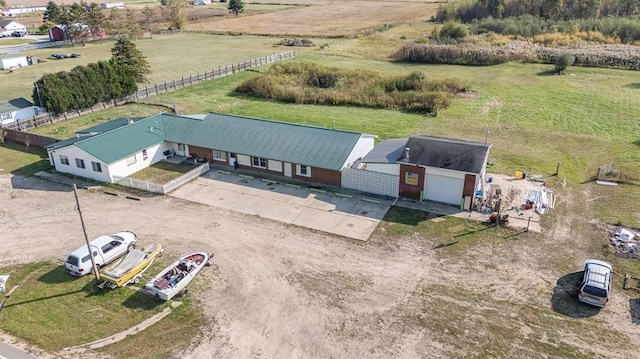 bird's eye view with a rural view