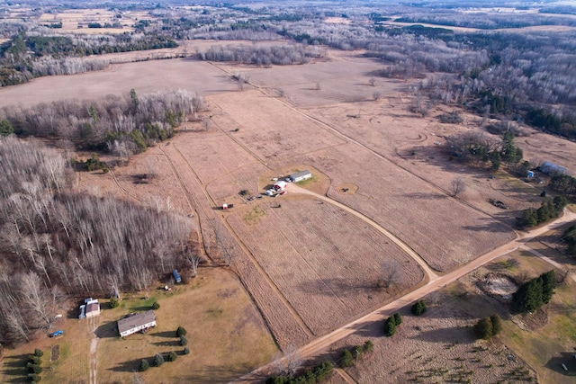 drone / aerial view featuring a rural view