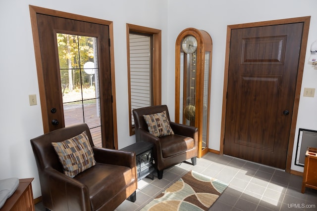 entryway featuring light tile patterned floors