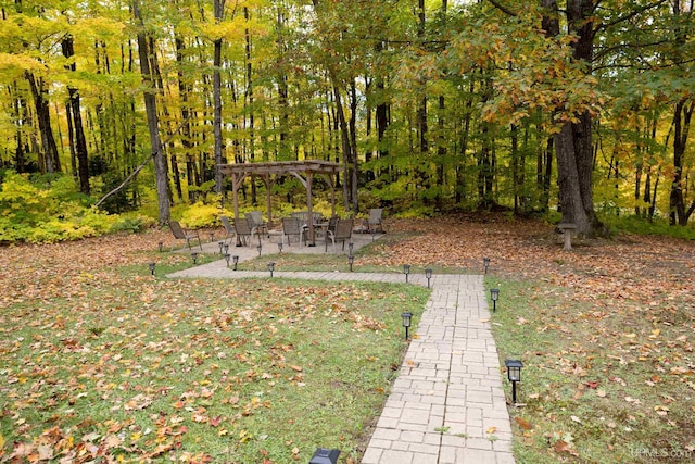 view of community with a pergola