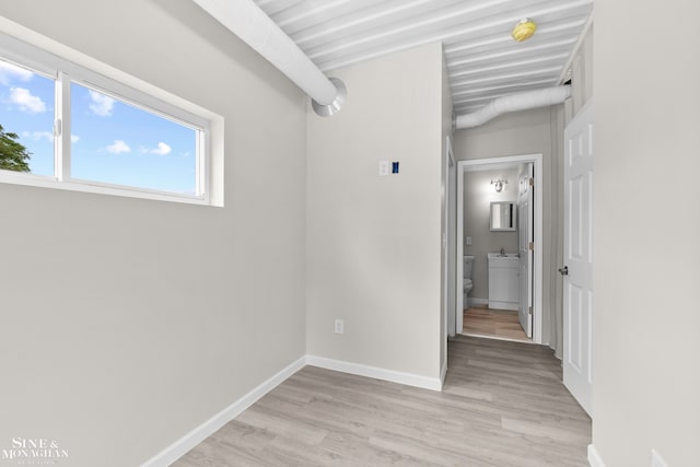 hall featuring light hardwood / wood-style flooring