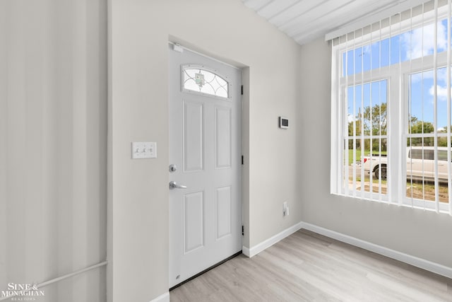 entrance foyer with light wood-type flooring