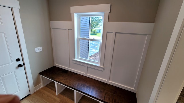 mudroom featuring light hardwood / wood-style floors