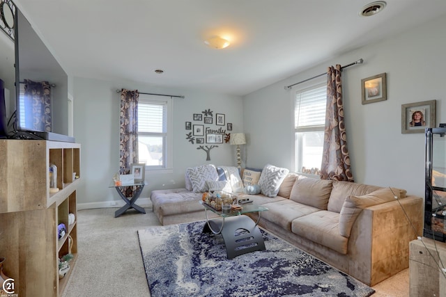 view of carpeted living room