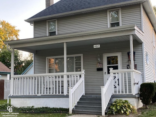 view of front of home featuring a porch