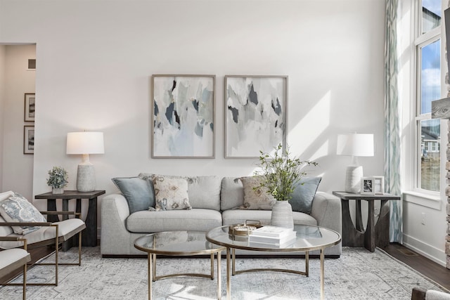 living room featuring hardwood / wood-style floors