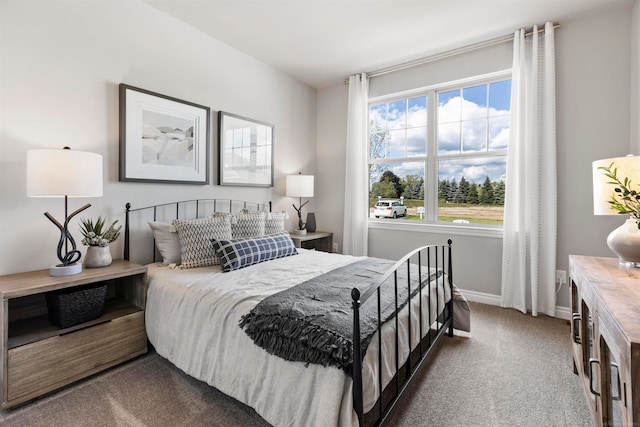 bedroom featuring carpet