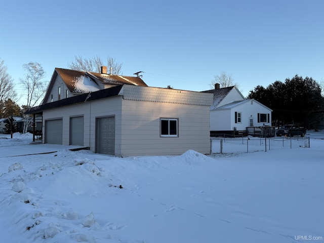 view of snow covered exterior