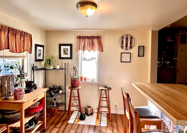 dining area featuring hardwood / wood-style floors