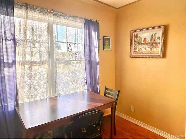 dining room with hardwood / wood-style floors