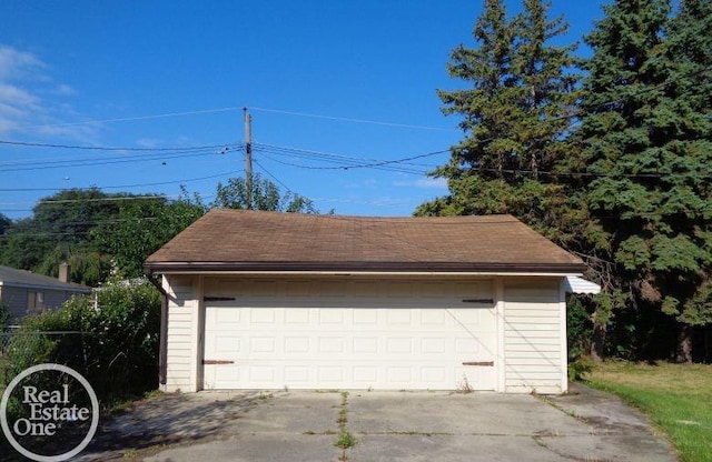 view of garage