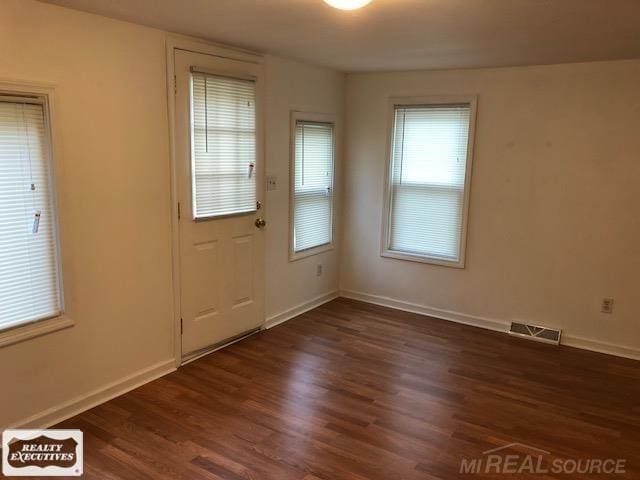 foyer with dark wood-type flooring