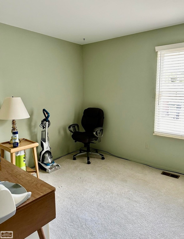 home office with carpet