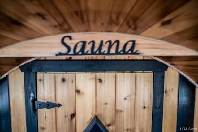 room details with wood ceiling