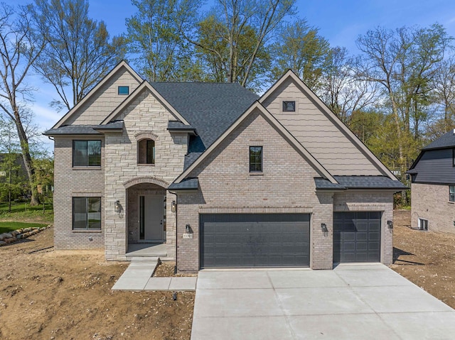 view of front of house with a garage