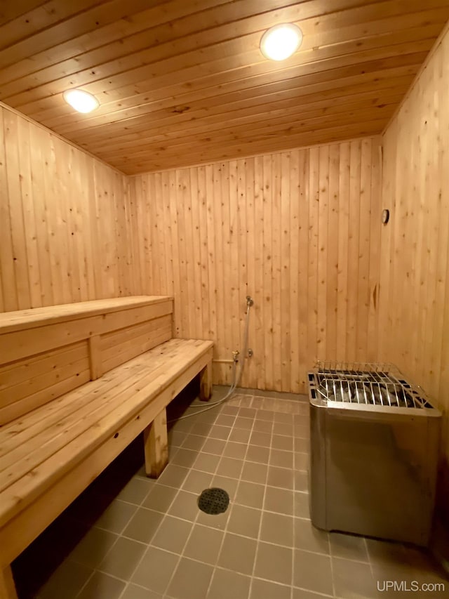 view of sauna / steam room featuring tile patterned floors