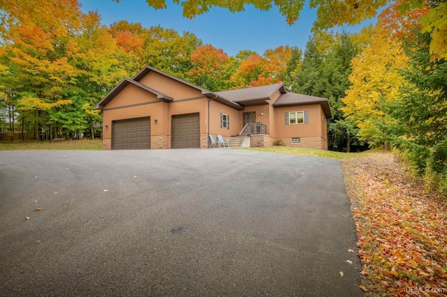 view of front of home with a garage