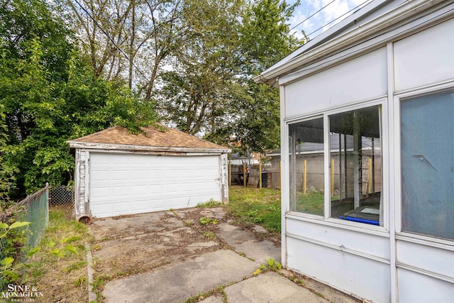 view of garage