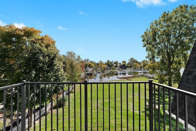 balcony with a water view