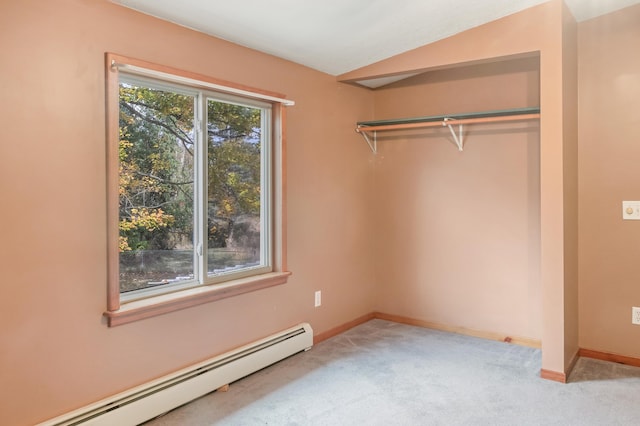 closet with a baseboard heating unit