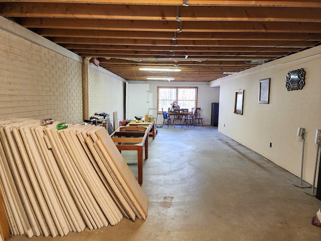 5206 Wolf Ln, Farwell, MI 48622 - below grade area with brick wall