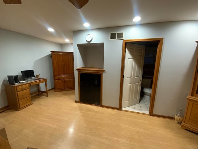 office featuring light hardwood / wood-style floors