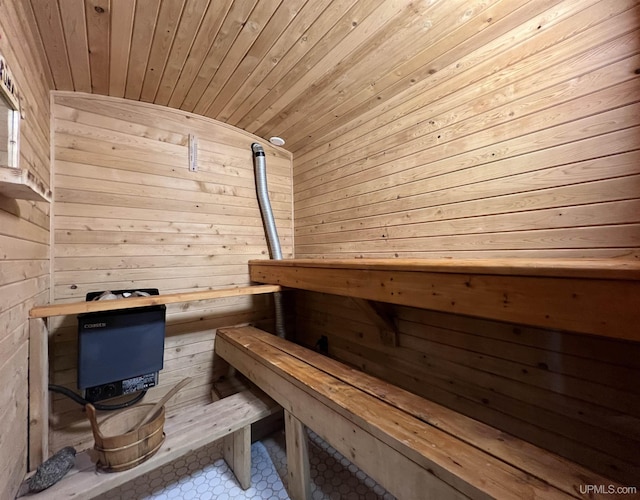 view of sauna