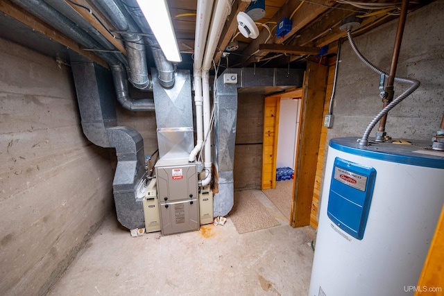 utilities with heating unit and water heater