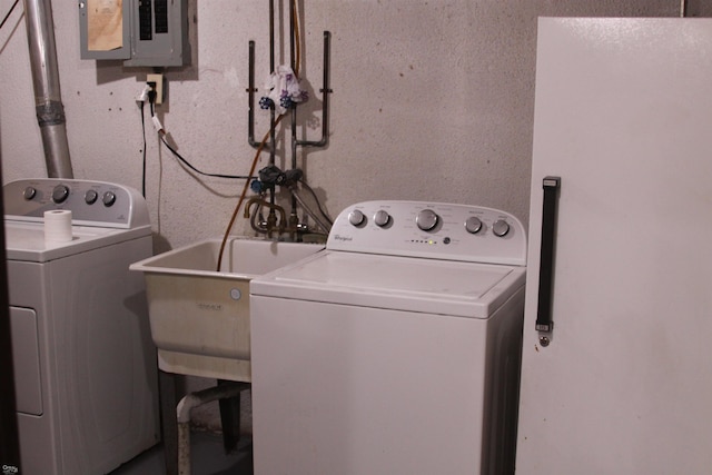 laundry room with electric panel