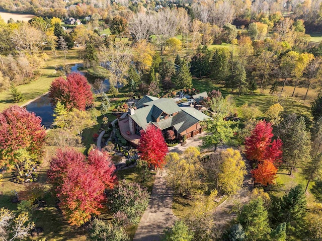 bird's eye view with a rural view