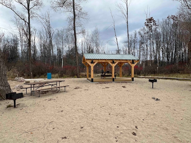 view of community with a gazebo