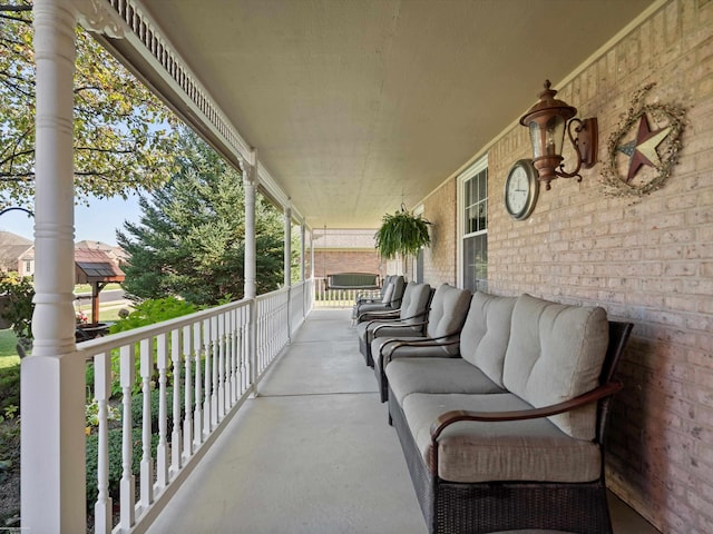 view of patio featuring covered porch