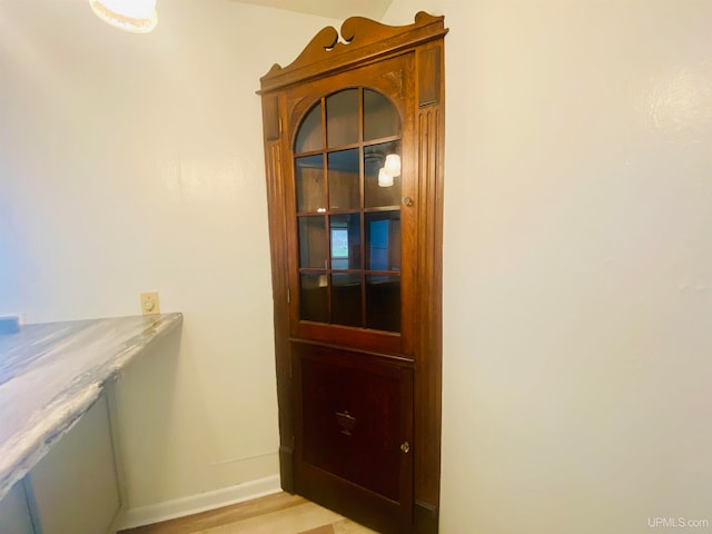 interior space with light hardwood / wood-style floors