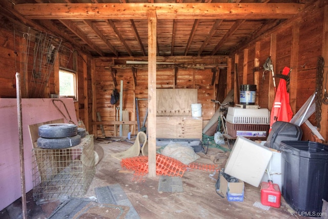 miscellaneous room with vaulted ceiling