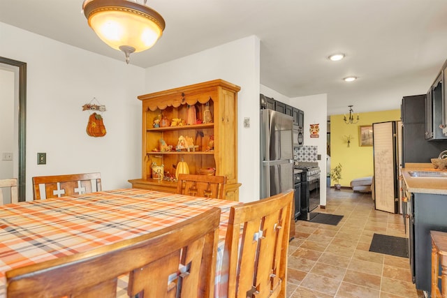 dining area with sink