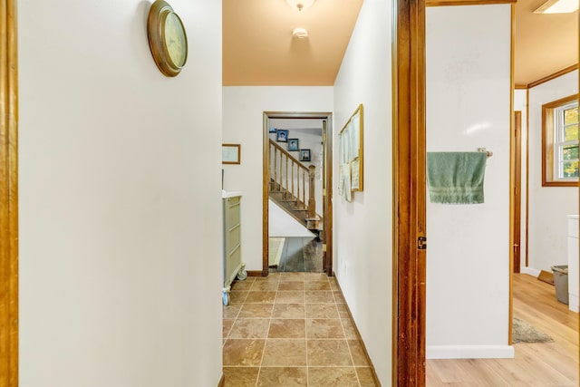 corridor featuring light wood-type flooring