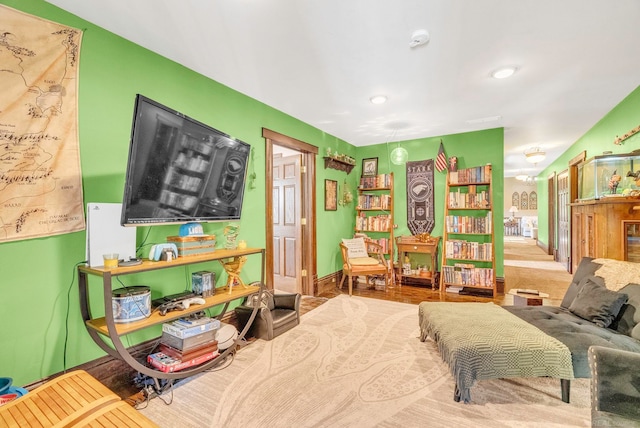 playroom featuring hardwood / wood-style flooring