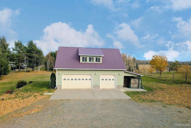 garage with driveway