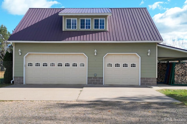 view of garage