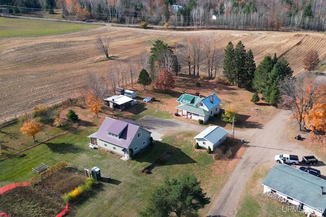 drone / aerial view with a rural view