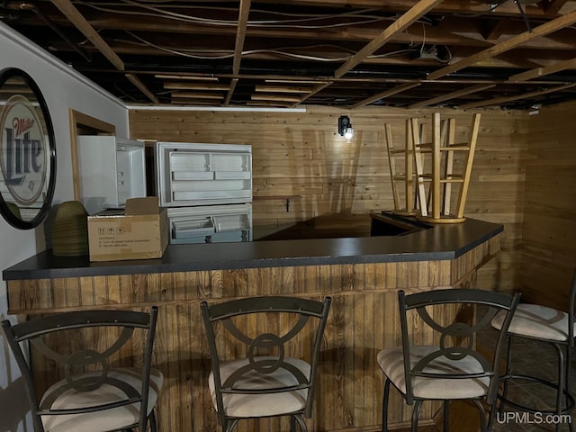 bar with wooden walls