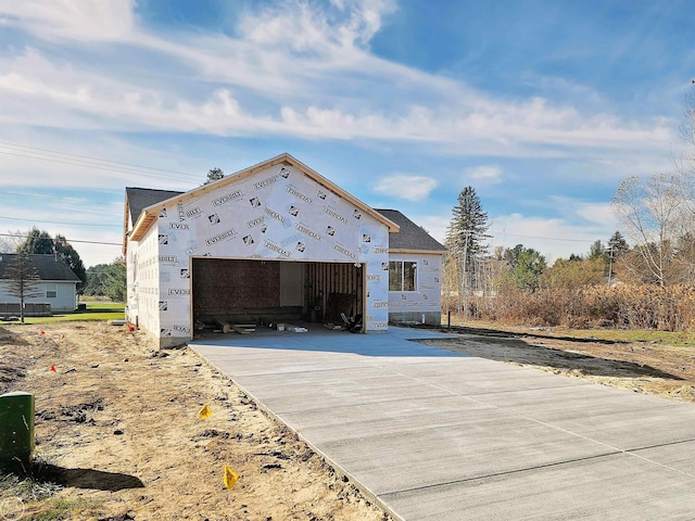 exterior space featuring a garage