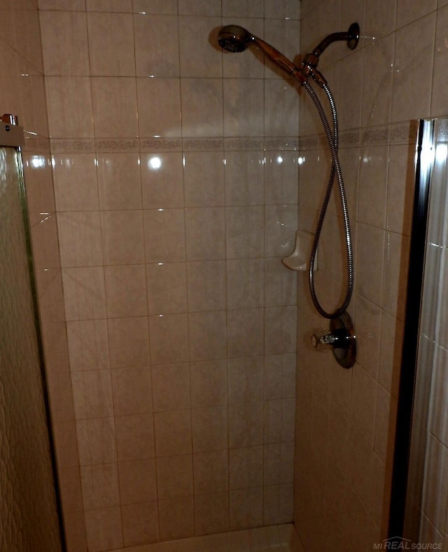 room details with a tile shower